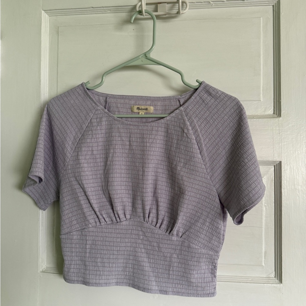 Madewell shirred crewneck crop top